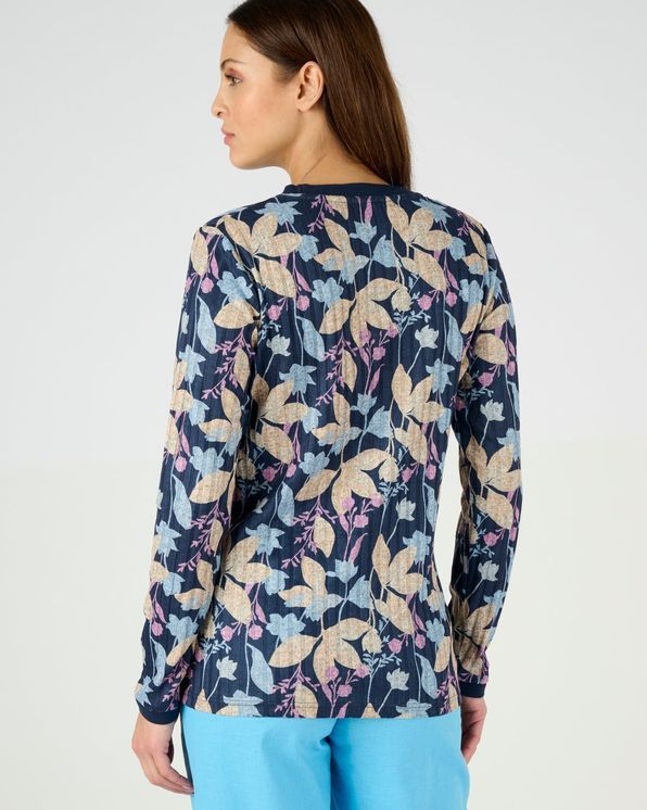 T-shirt in gebloemd ribtricot