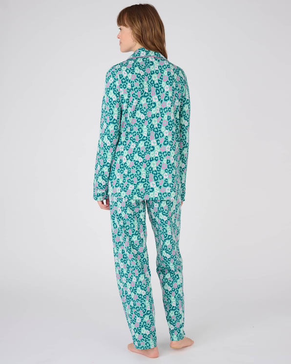 Pyjama met knopen Gebloemd jerseytricot in Thermolactyl