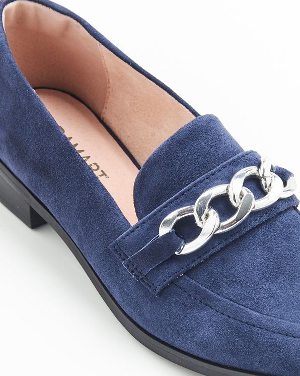 Mocassins croûte de cuir chèvre à boucle