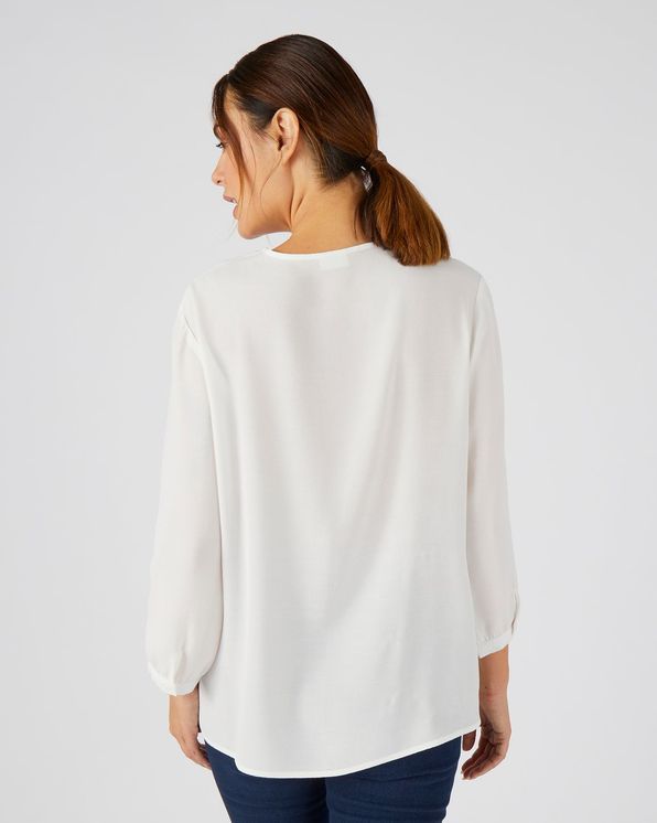 Blouse crêpe fluide brodé
