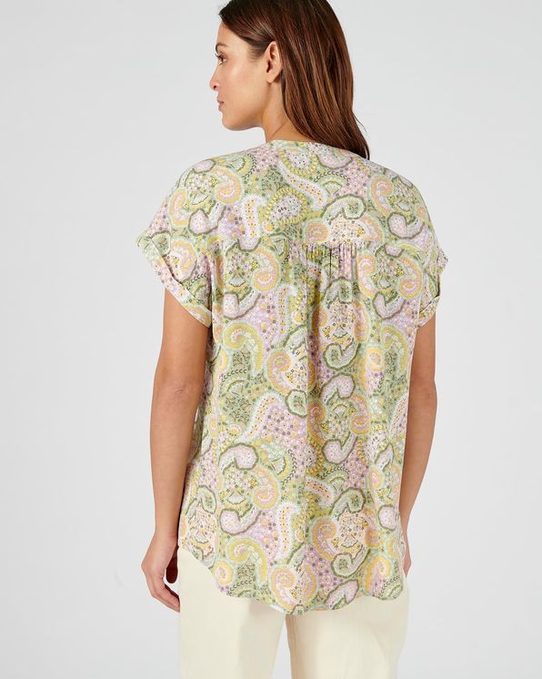 Blouse met kasjmierprint in zuivere viscose, Lenzing™ EcoVero™
