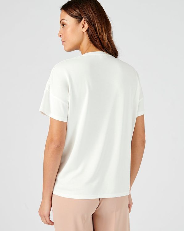 T-shirt met modal en fantasiejuweel