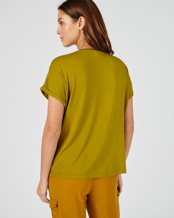 T-shirt in viscose met stretch, Lenzing(TM) EcoVero(TM)