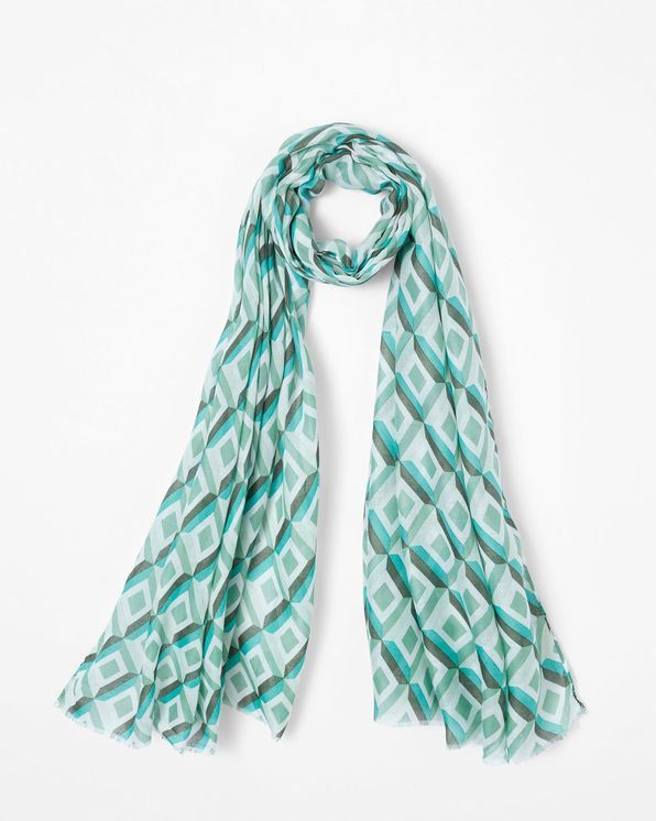 Sjaaltje in voile met geometrische print