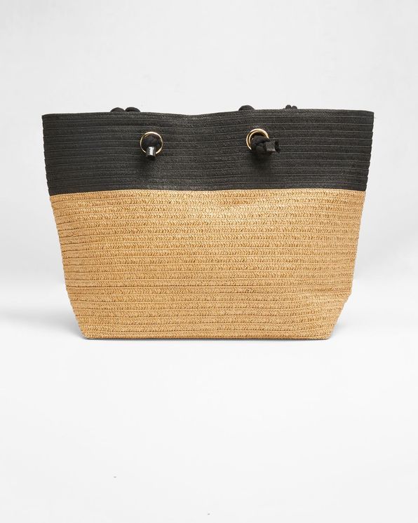 Sac en paille bicolore