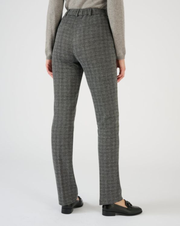 Broek pull-on van gemerceriseerd jacquard breisel