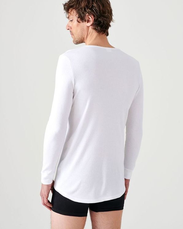 Thermolactyl T-shirt met ronde hals, geribde fleece