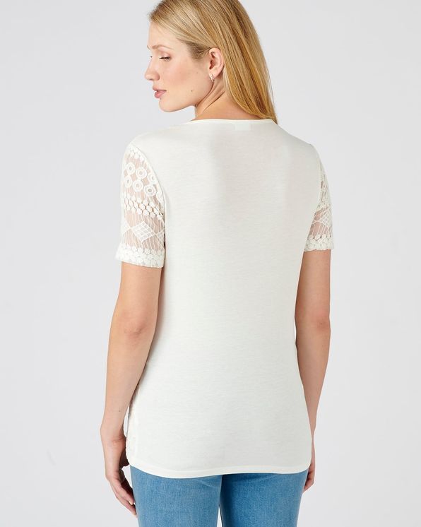 T-shirt in tricot met kant