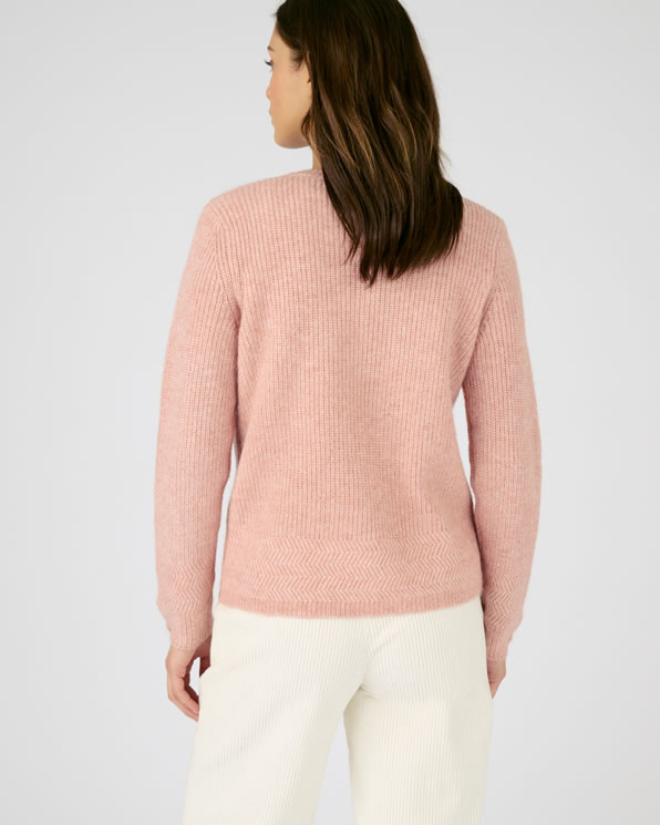 Cardigan maille perlée mélange alpaga