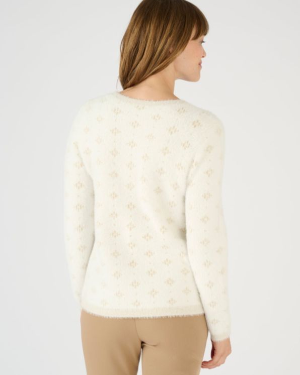 Trui jacquard pluizig breisel