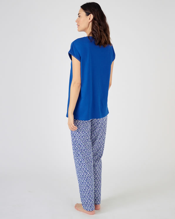 Pyjama Maille jersey pur coton peigné imprimé mosaïque