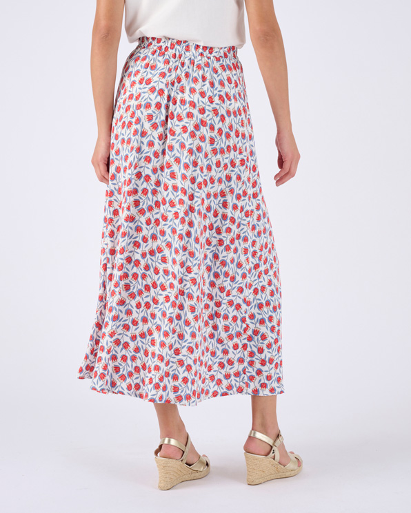 Rok knoopsluiting print tulpen