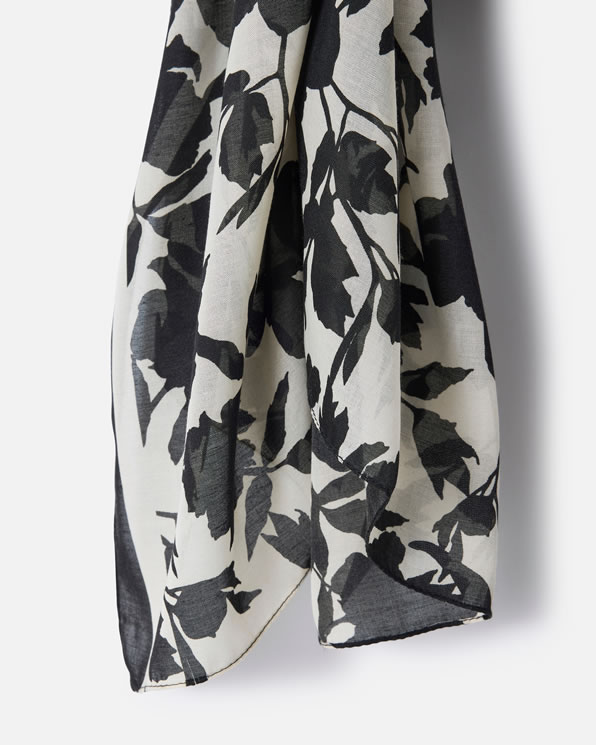 Foulard sjaal contrasterende plantenprint