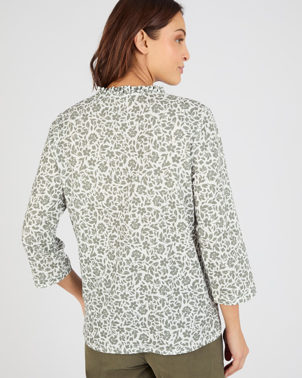 T-shirt maille texturée fleurie