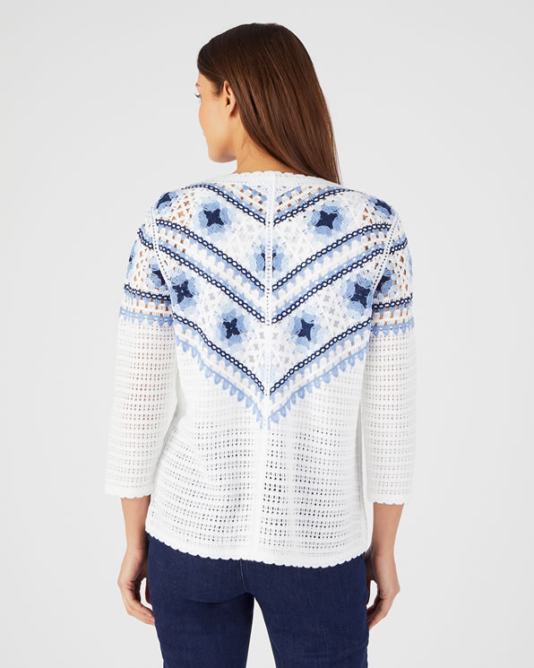 Pull in tricot met gehaakt effect