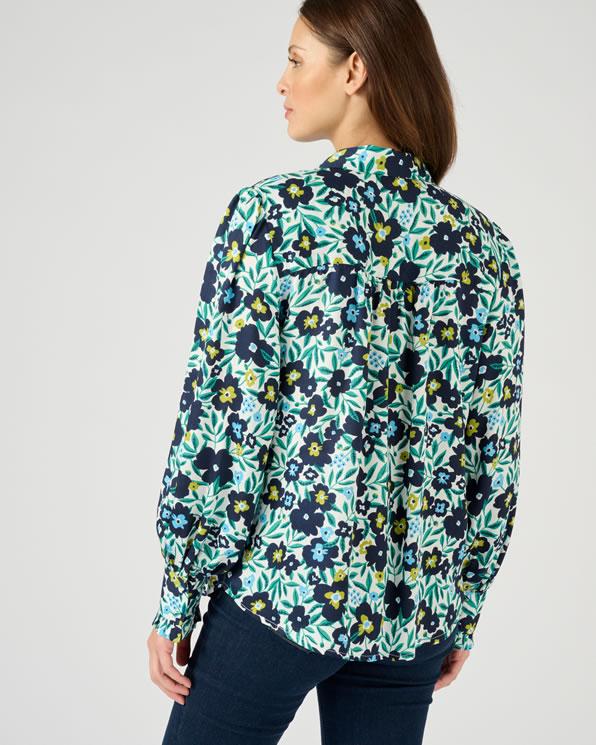 Gebloemde blouse in modal