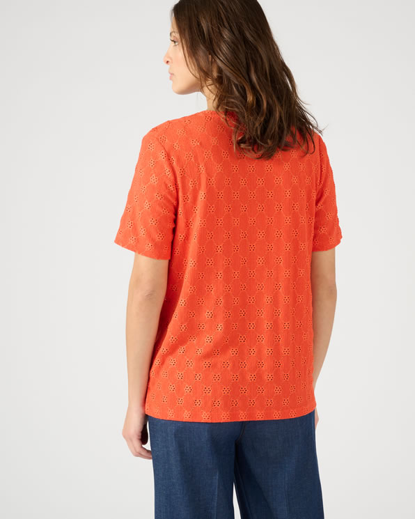 T-shirt in getextureerd tricot met stretch