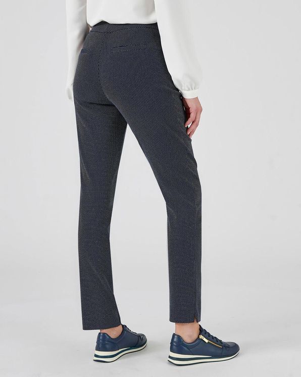 Pull-on broek, soepele jacquard met stipjes