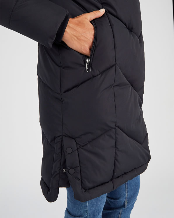 Lange parka, brede kraag, voering van Thermolactyl