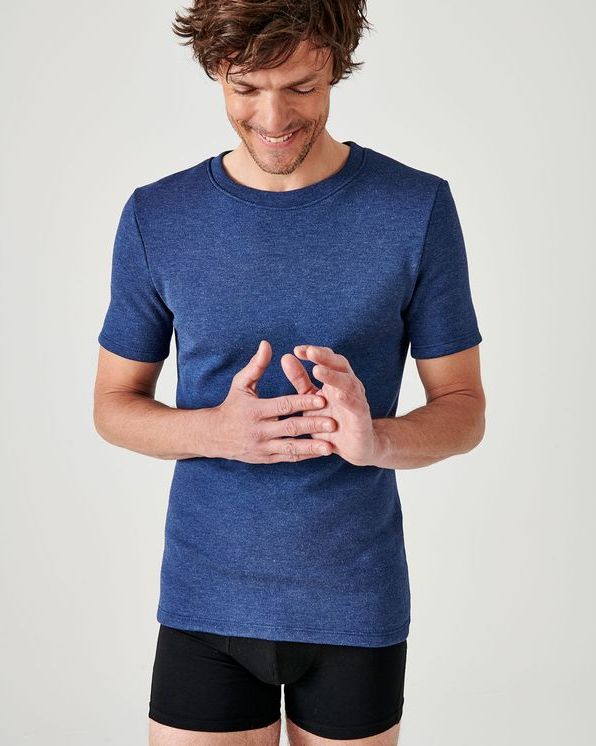 Thermolactyl T-shirt met korte mouwen, geborstelde fleece
