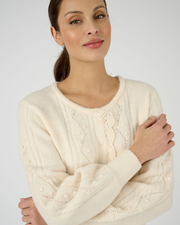 Cardigan vest tricot met siersteek Thermolactyl