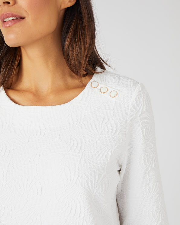 T-shirt in jacquardtricot met reliëf