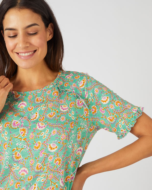 T-shirt maille flammée