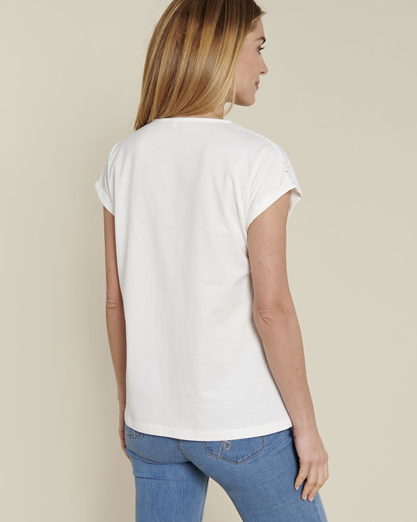 T-shirt pur coton brodé