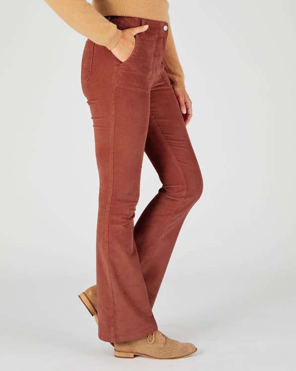 Pantalon flare velours