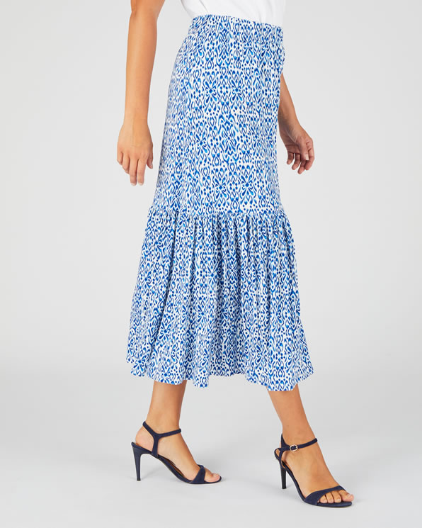 Tricot rok met ruches onderaan  vezels