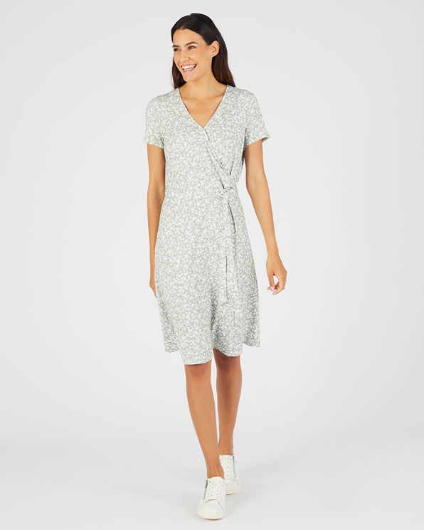 Robe effet cache-coeur fibres viscose stretch Lenzing™ EcoVero™