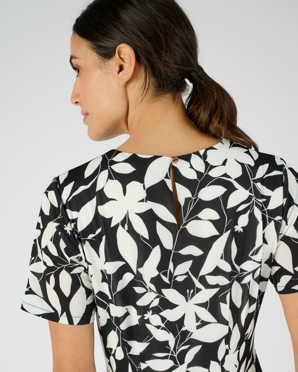 Jurk van crêpetricot met stretch