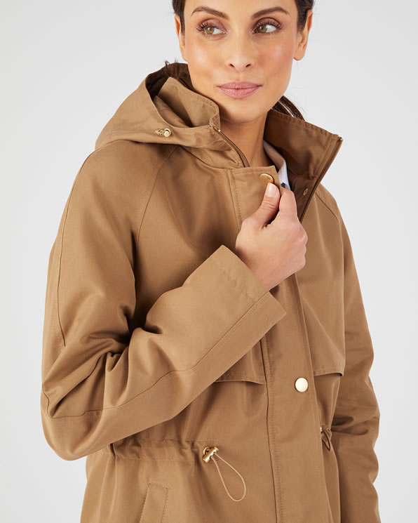 Lange parka in trenchcoatstijl