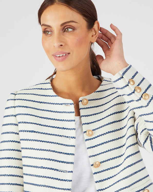 Gestreept tweed jasje