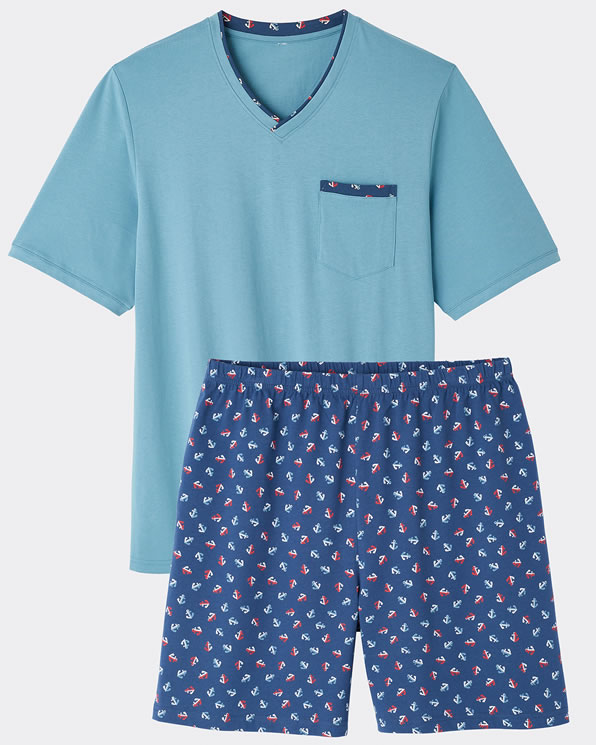 Pyjamashort van puur gekamd katoen