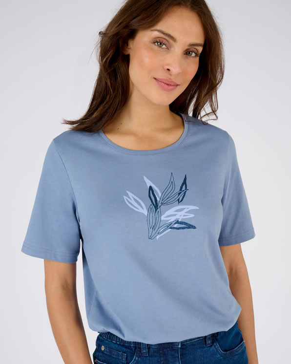 T-shirt motif ton sur ton pailleté
