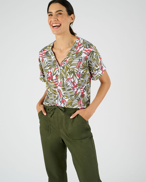 Climatyl vloeiende top, effen of tropische stijl
