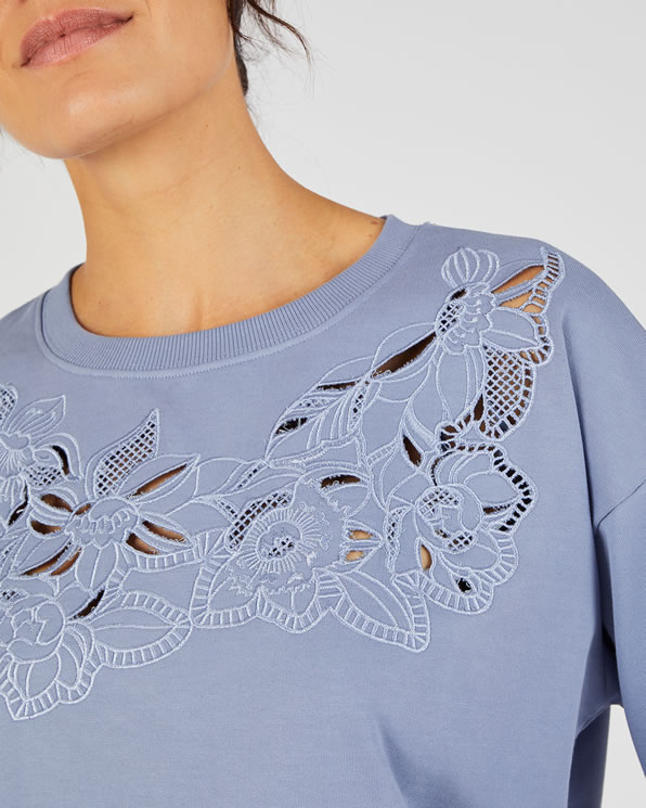 Sweat pur coton brodé