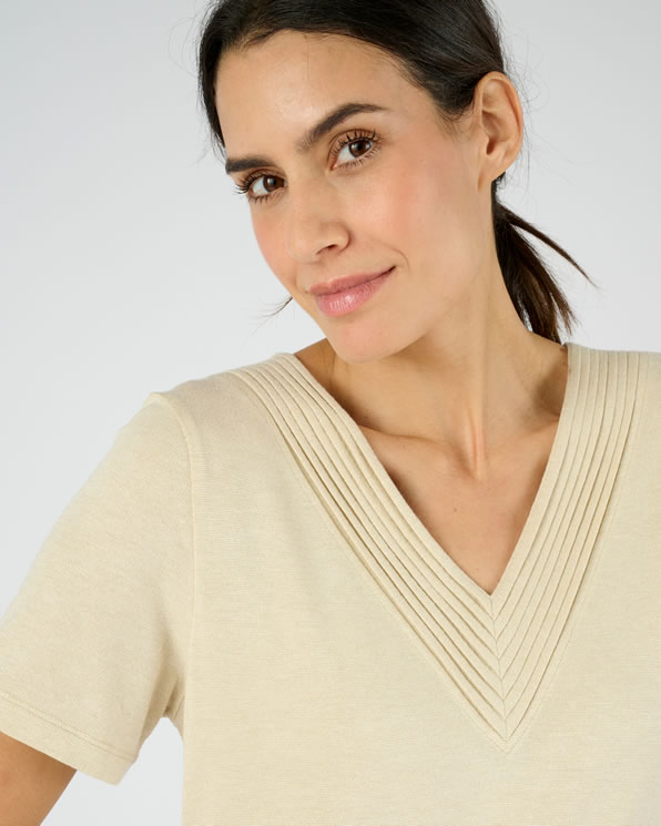T-shirt van glanzend tricot