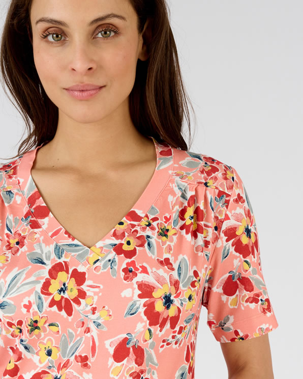 T-shirt met bloemen *Lenzing™ EcoVero™ viscose vezels