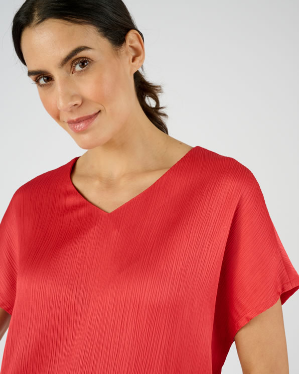 Blouse met vaste plooi