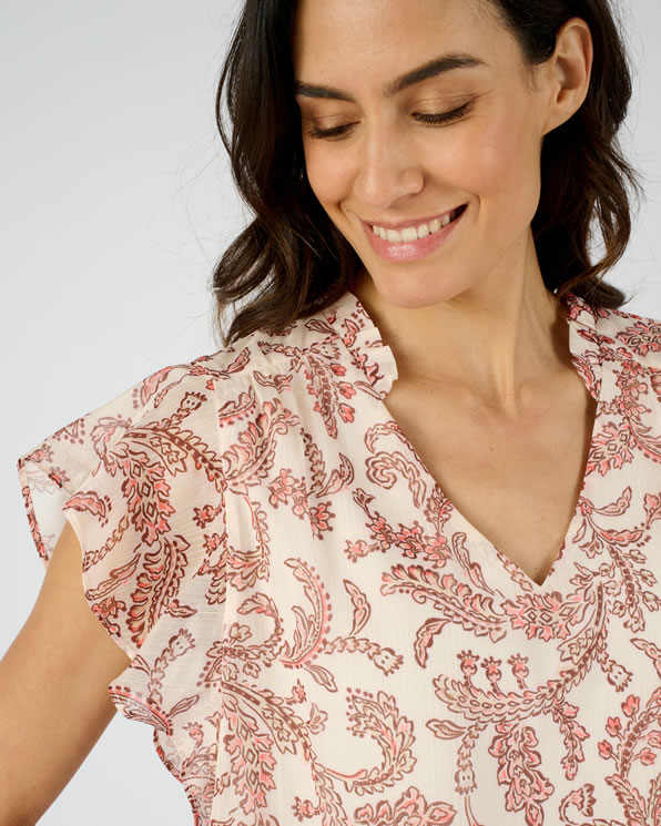 Glanzende voile blouse