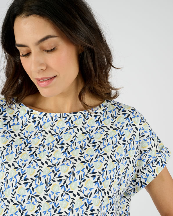 T-shirt met gevlamde botanische print