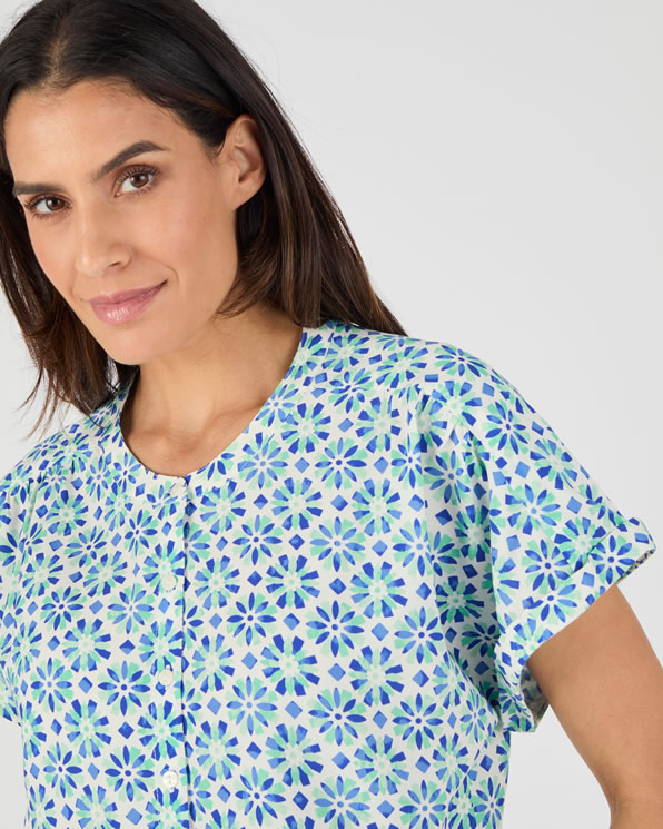 Climatyl geplooide blouse van zuivere viscose