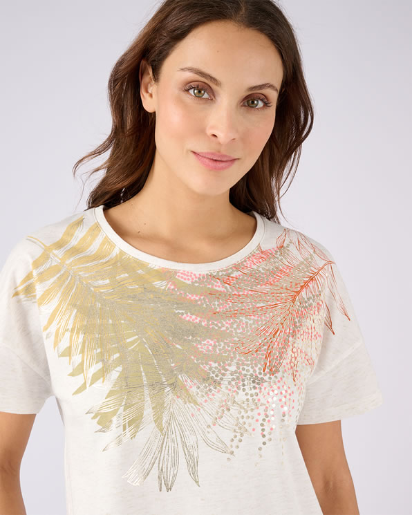 T-shirt met glanzend draadpatroon