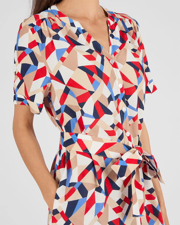 Robe imprimé graphique pure viscose