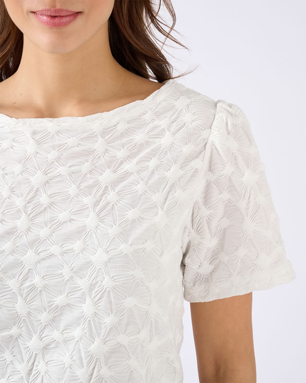 T-shirt van breisel met reliëf