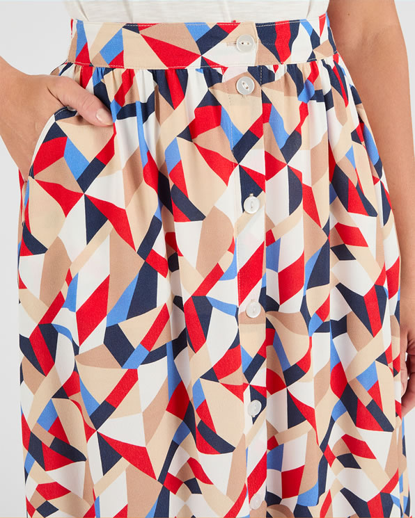 Jupe boutonnée pure viscose