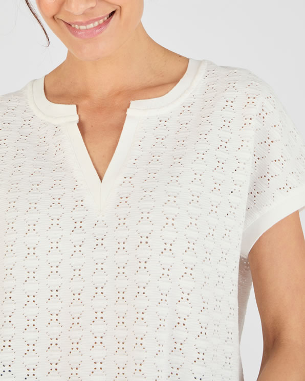 T-shirt maille jacquard fantaisie