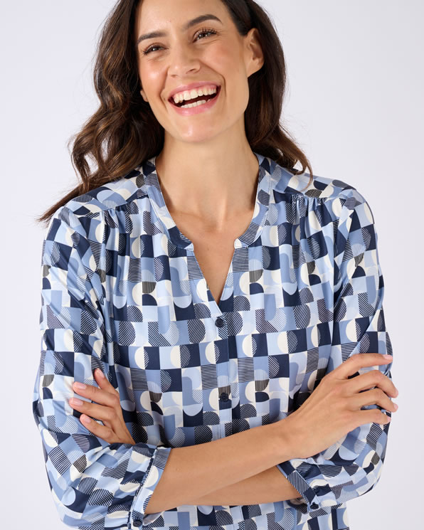 Overhemdblouse van warm tricot